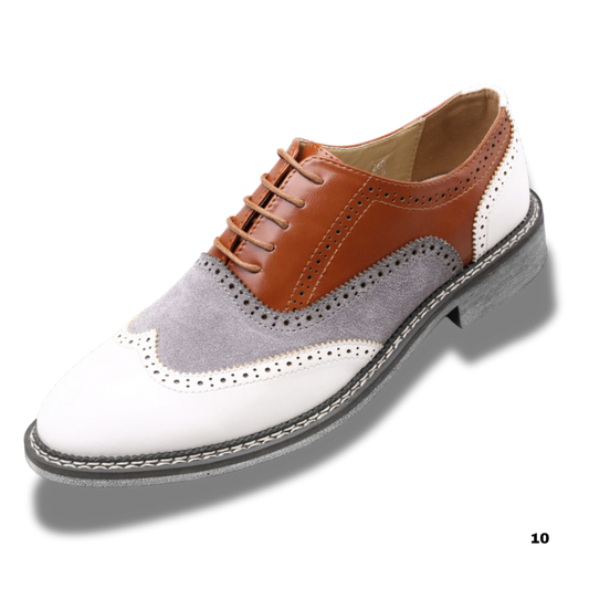 Men's Brogue Color Block Dress Shoes