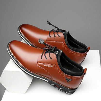 Men's Round Toe Leather Trend Shoes