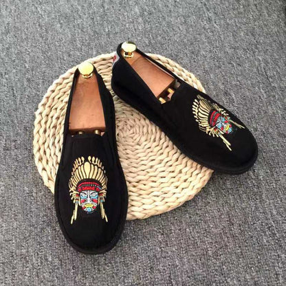 Hand-Embroidered Canvas Shoes