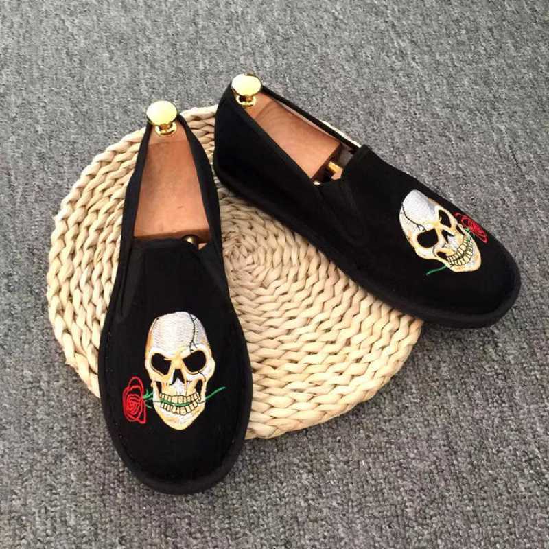 Hand-Embroidered Canvas Shoes