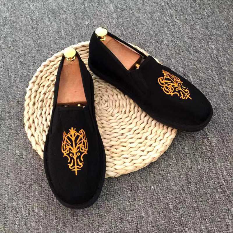 Hand-Embroidered Canvas Shoes