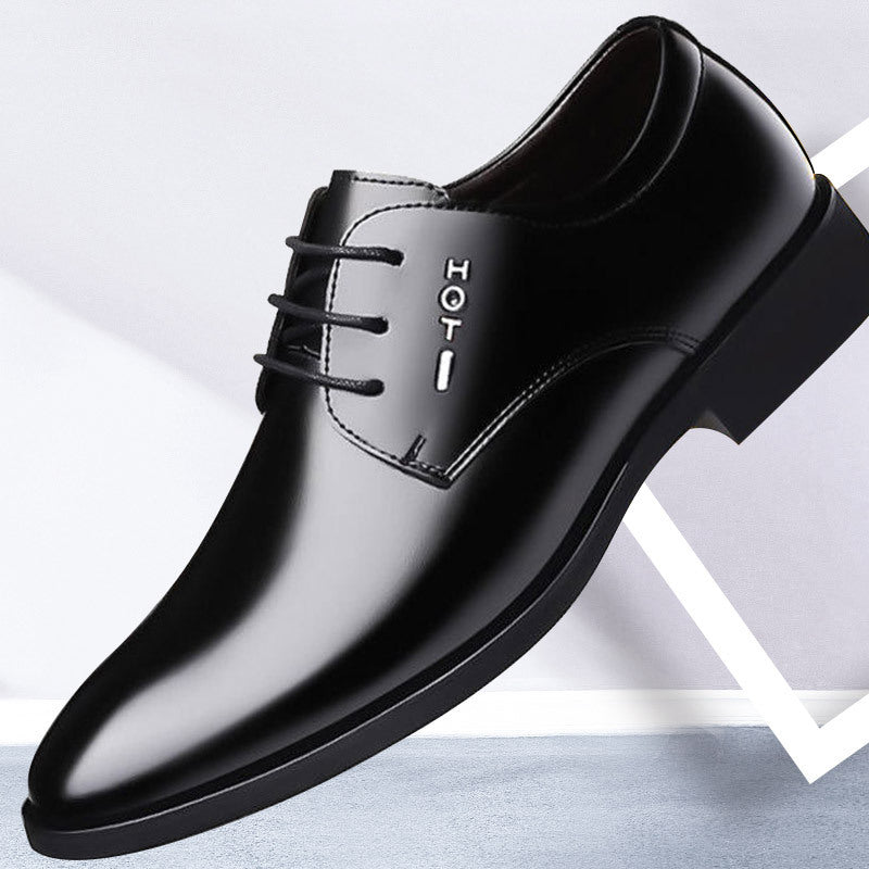 Men's Black Leather Business Shoes