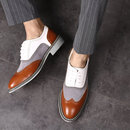 Men's Brogue Color Block Dress Shoes