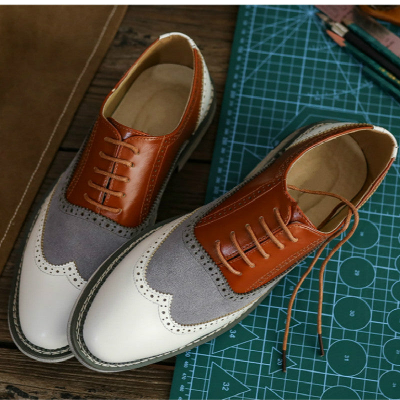 Men's Brogue Color Block Dress Shoes