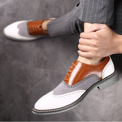 Men's Brogue Color Block Dress Shoes